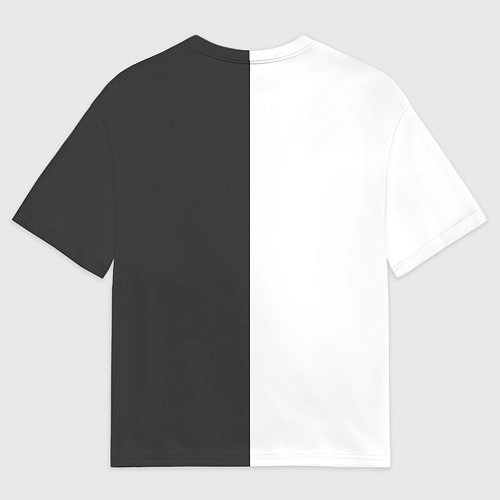 Мужская футболка оверсайз Черно-белое солнце / 3D-принт – фото 2