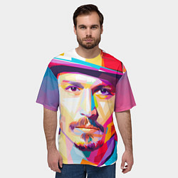 Футболка оверсайз мужская Джонни Депп портрет, цвет: 3D-принт — фото 2