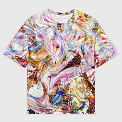 Футболка оверсайз мужская Aesthetic visual art galaxy slime, цвет: 3D-принт