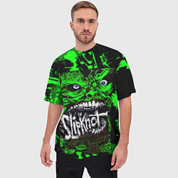 Футболка оверсайз мужская Slipknot - green monster по, цвет: 3D-принт — фото 2