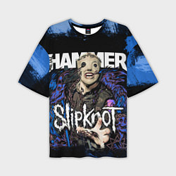 Футболка оверсайз мужская Slipknot hammer blue, цвет: 3D-принт