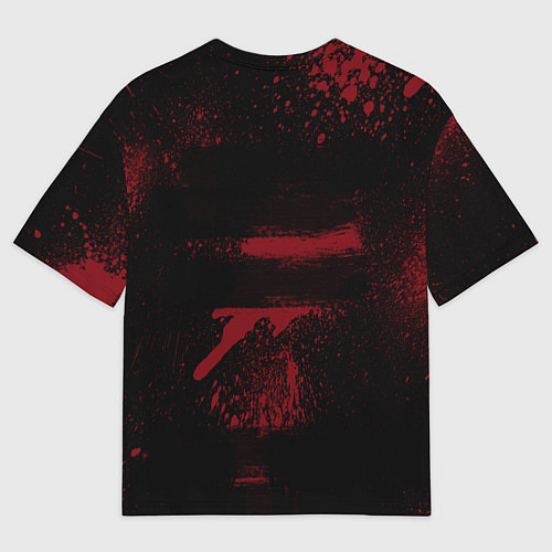 Мужская футболка оверсайз Slipknot dark red / 3D-принт – фото 2