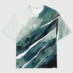 Мужская футболка оверсайз Акварельные контрастные разводы