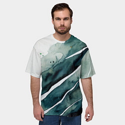 Футболка оверсайз мужская Акварельные контрастные разводы, цвет: 3D-принт — фото 2