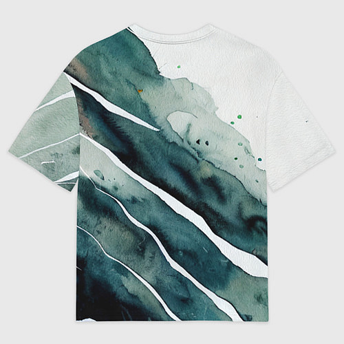 Мужская футболка оверсайз Акварельные контрастные разводы / 3D-принт – фото 2