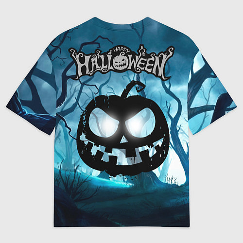 Мужская футболка оверсайз Halloween pumpkins / 3D-принт – фото 2