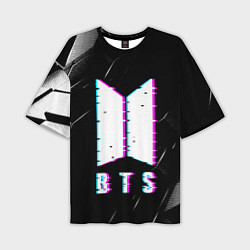 Мужская футболка оверсайз BTS - Неоновый логотип
