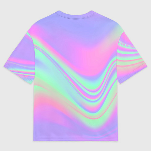 Мужская футболка оверсайз Цветные волны / 3D-принт – фото 2