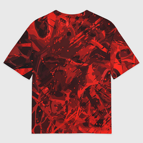Мужская футболка оверсайз Красные кляксы / 3D-принт – фото 2