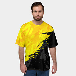 Футболка оверсайз мужская Black and yellow, цвет: 3D-принт — фото 2