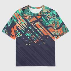 Мужская футболка оверсайз Текстурный камуфляж