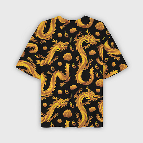 Мужская футболка оверсайз Golden dragons / 3D-принт – фото 2
