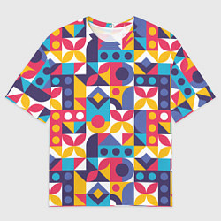 Мужская футболка оверсайз Геометрический орнамент Паттерн