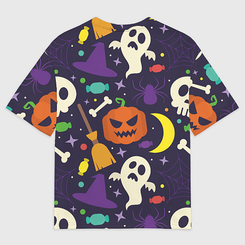 Мужская футболка оверсайз HALLOWEEN атрибутика / 3D-принт – фото 2