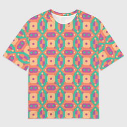 Мужская футболка оверсайз Паттерн мозайка