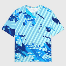 Мужская футболка оверсайз Синие линии