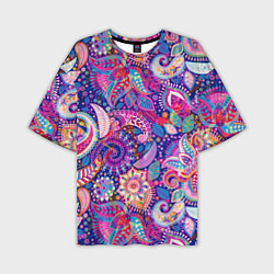 Мужская футболка оверсайз Multi-colored colorful patterns