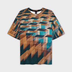 Мужская футболка оверсайз Абстрактное множество поверхностей разных цветов