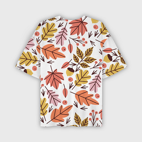 Мужская футболка оверсайз Осенний паттерн - листья / 3D-принт – фото 2