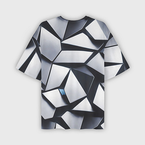 Мужская футболка оверсайз Объемные кристаллы - паттерн / 3D-принт – фото 2