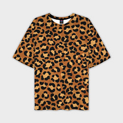 Мужская футболка оверсайз Леопардовый цвет