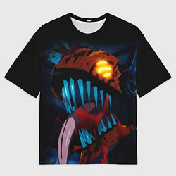 Мужская футболка оверсайз Ярость человека бензопилы - Дэнджи