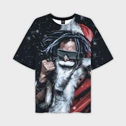 Мужская футболка оверсайз Cool Santa Rastaman