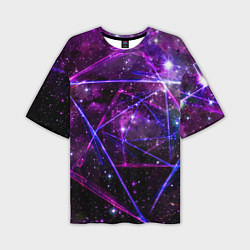 Мужская футболка оверсайз Triangle space - Neon - Geometry
