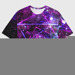 Мужская футболка оверсайз Triangle space - Neon - Geometry