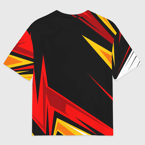 Мужская футболка оверсайз Тесла - Оранжевая спортивная / 3D-принт – фото 2