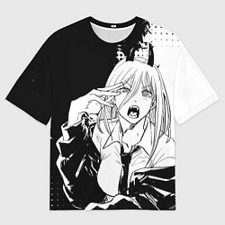 Мужская футболка оверсайз Возмущенная Пауэр - Человек бензопила