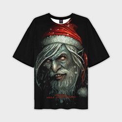 Мужская футболка оверсайз Merry hill, Christmas, dark Santa