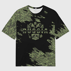 Мужская футболка оверсайз Пиксельный камуфляж Russian Federation