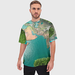 Футболка оверсайз мужская Карта Земли, цвет: 3D-принт — фото 2