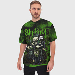 Футболка оверсайз мужская Slipknot green art, цвет: 3D-принт — фото 2