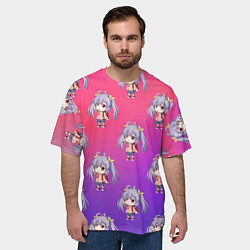 Футболка оверсайз мужская Узор с Рэнгэ - Деревенская глубинка, цвет: 3D-принт — фото 2