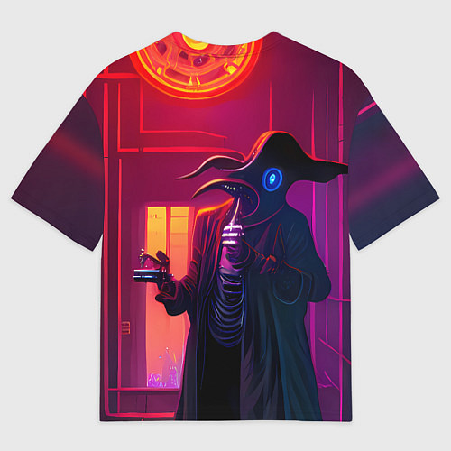 Мужская футболка оверсайз Странный чумной доктор в стиле Cyberpunk / 3D-принт – фото 2
