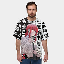 Футболка оверсайз мужская Макима поправляет галстук, цвет: 3D-принт — фото 2