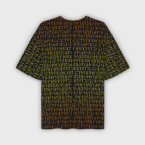 Мужская футболка оверсайз Золотой рунический алфавит / 3D-принт – фото 2