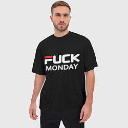 Футболка оверсайз мужская Fuck monday - antibrand, fila, цвет: 3D-принт — фото 2