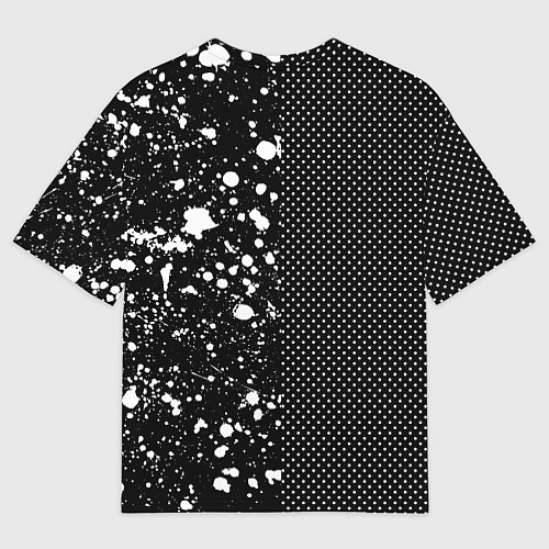 Мужская футболка оверсайз Порядок и хаос на гранжевом фоне из точек и клякс / 3D-принт – фото 2