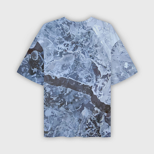 Мужская футболка оверсайз Лёд - зимняя текстура / 3D-принт – фото 2