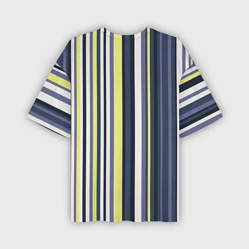 Мужская футболка оверсайз Абстрактные разноцветные линии / 3D-принт – фото 2