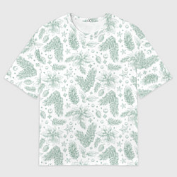 Мужская футболка оверсайз Шишки и веточки - Новый год