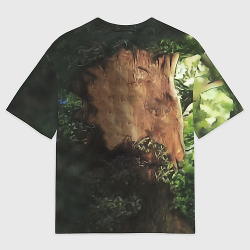 Мужская футболка оверсайз Дерево с лицом мем Мудрое дерево / 3D-принт – фото 2