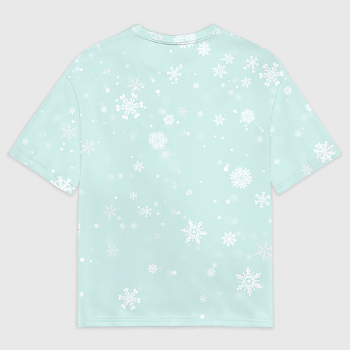 Мужская футболка оверсайз Лисица в снежном лесу / 3D-принт – фото 2