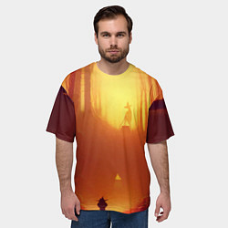 Футболка оверсайз мужская Темная ведьма колдует в жутком лесу, цвет: 3D-принт — фото 2