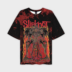 Мужская футболка оверсайз Slipknot black and red