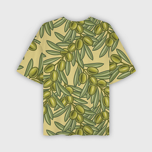 Мужская футболка оверсайз Винтажные ветви оливок / 3D-принт – фото 2