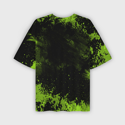 Мужская футболка оверсайз Slipknot green череп / 3D-принт – фото 2